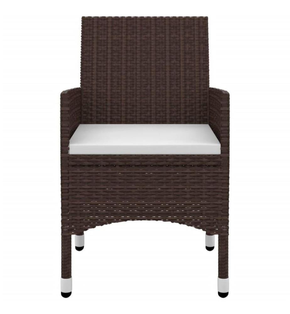9-tlg. Garten-Essgruppe mit Kissen Poly Rattan und Glas