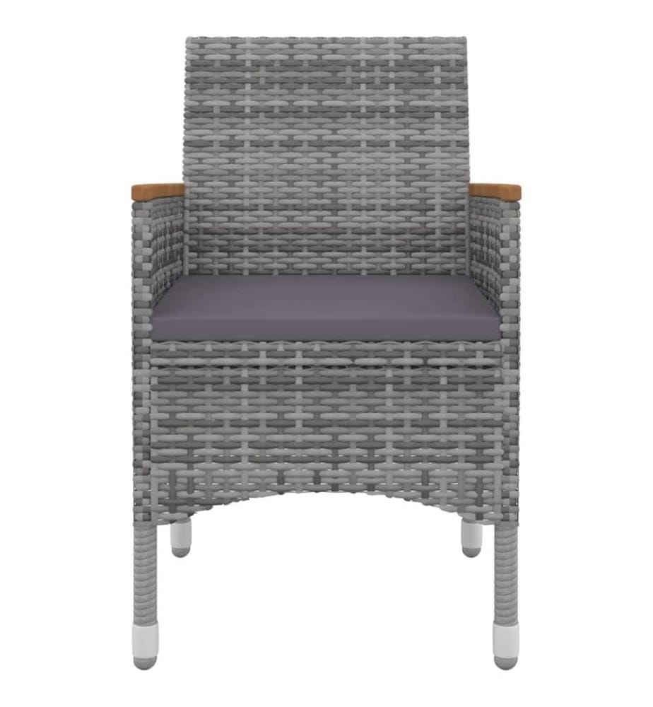 5-tlg. Garten-Essgruppe mit Auflagen Poly Rattan und Glas