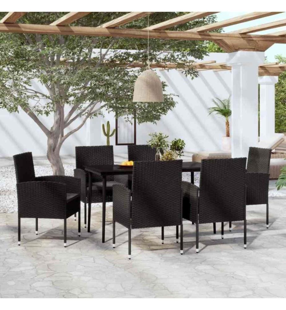 7-tlg. Garten-Essgruppe Schwarz