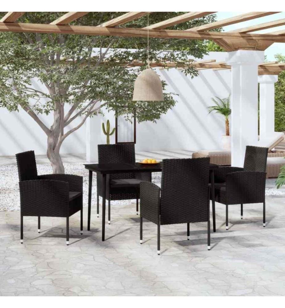 5-tlg. Garten-Essgruppe Schwarz