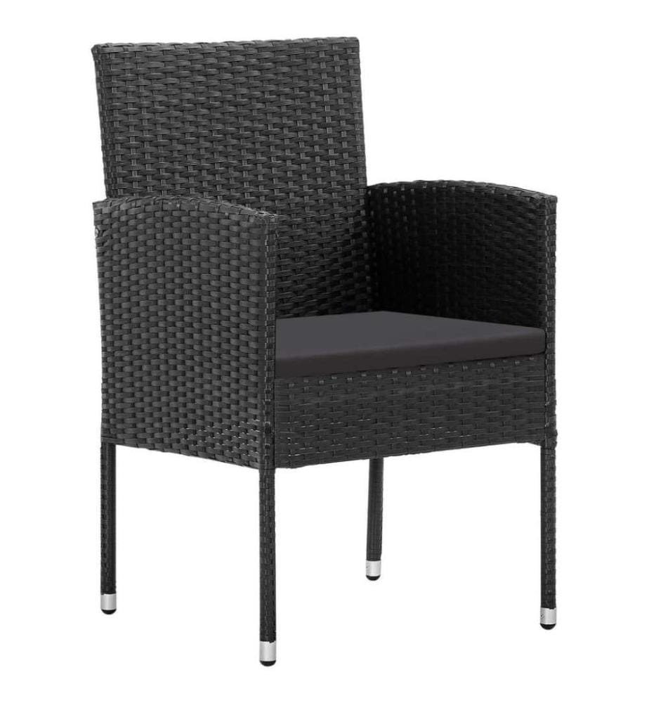 Ensemble de salle à manger de jardin 9 pcs Noir