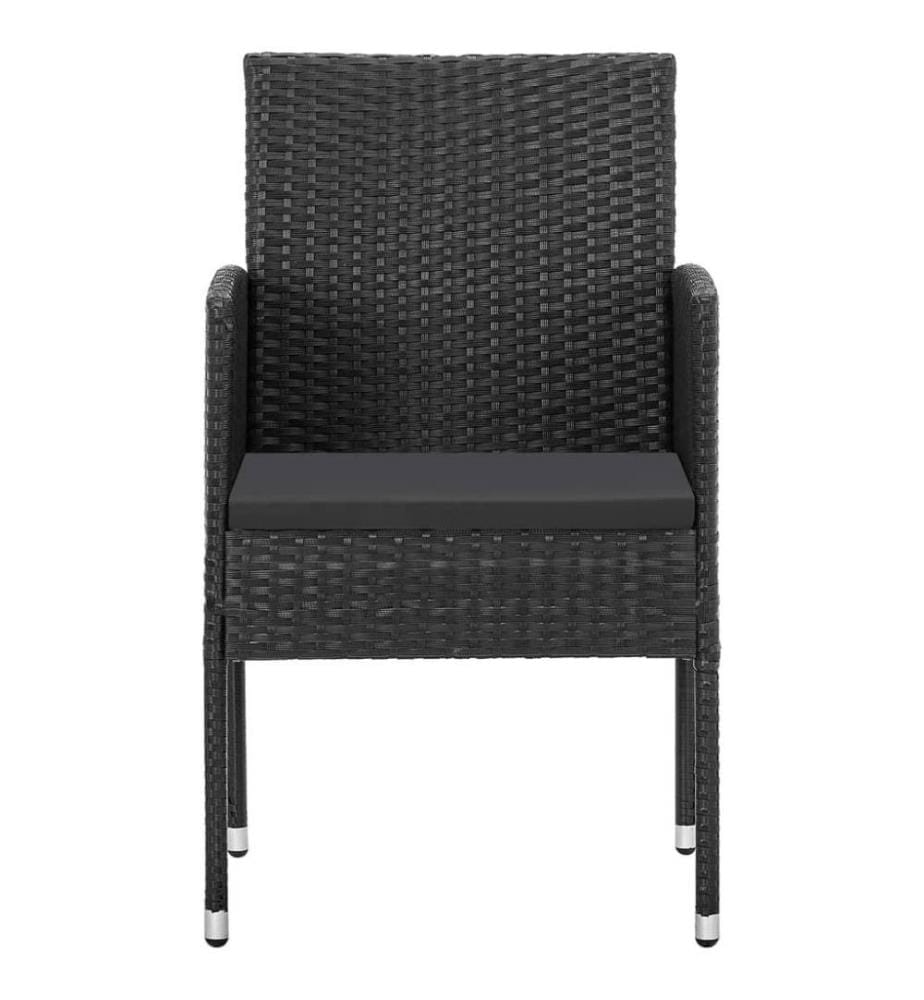 Ensemble de salle à manger de jardin 9 pcs Noir