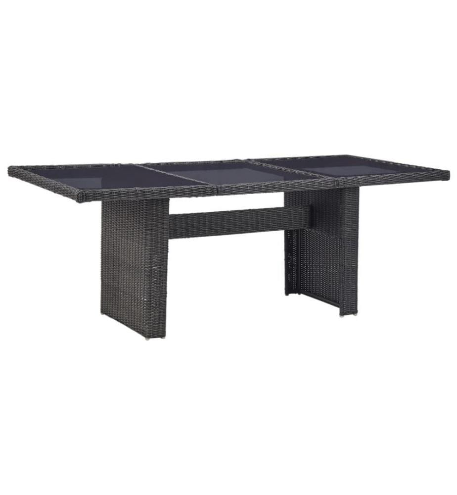 9-tlg. Garten-Essgruppe Poly Rattan Schwarz