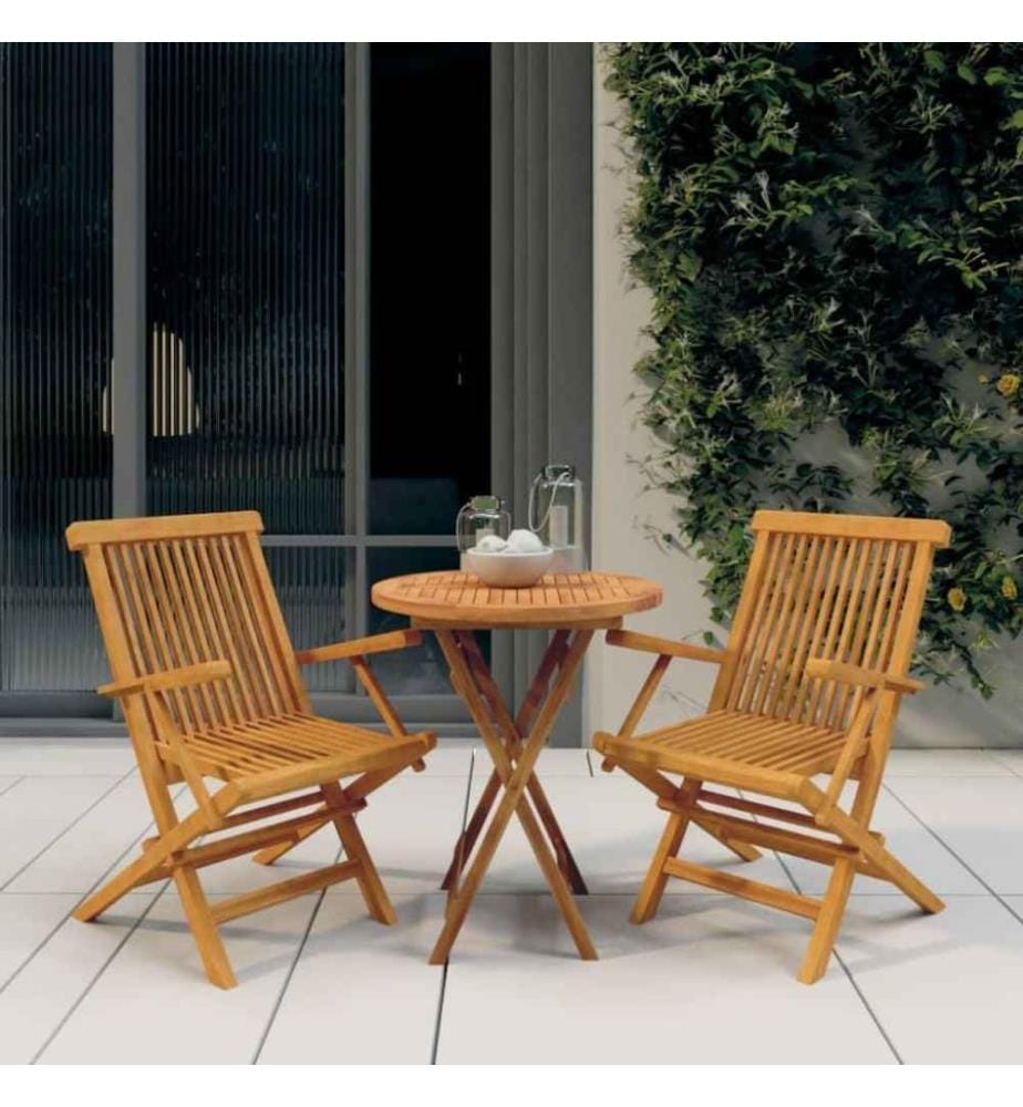 3-tlg. Garten-Essgruppe Massivholz Teak