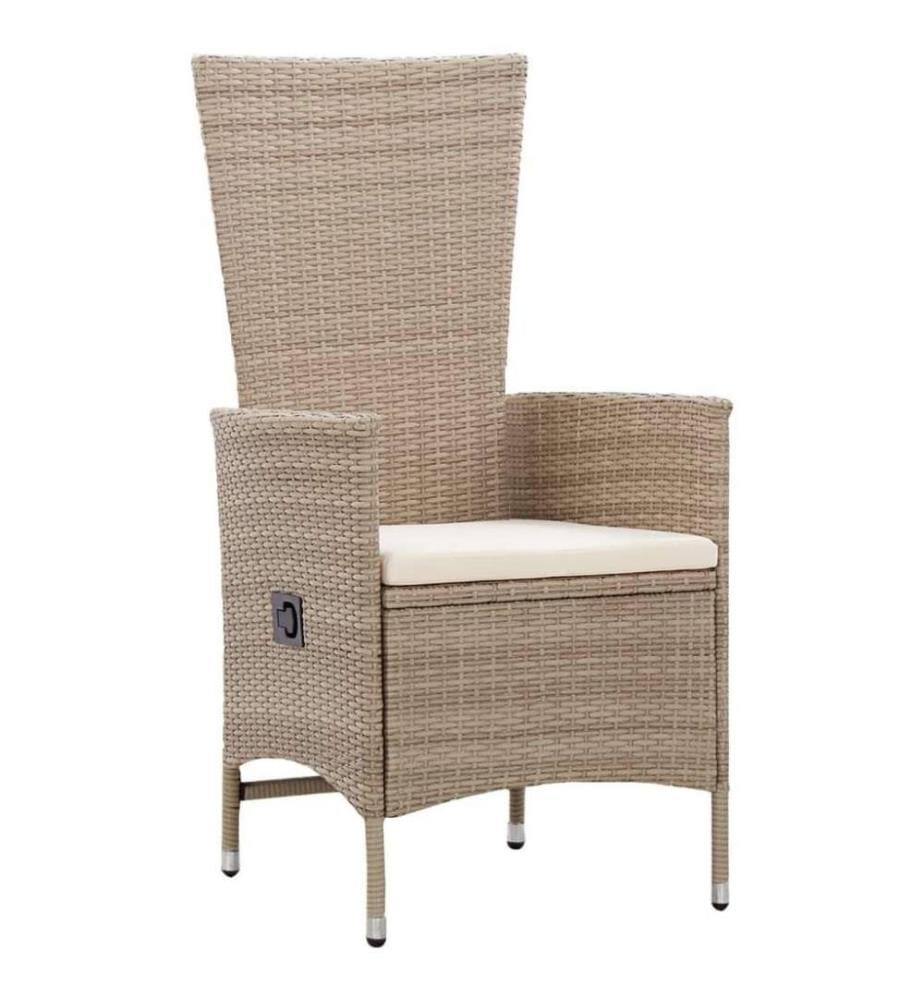 7-tlg. Garten-Essgruppe Poly Rattan Beige
