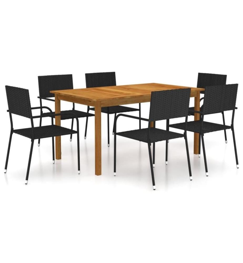 7-tlg. Garten-Essgruppe Schwarz