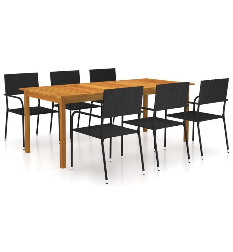 7-tlg. Garten-Essgruppe Schwarz