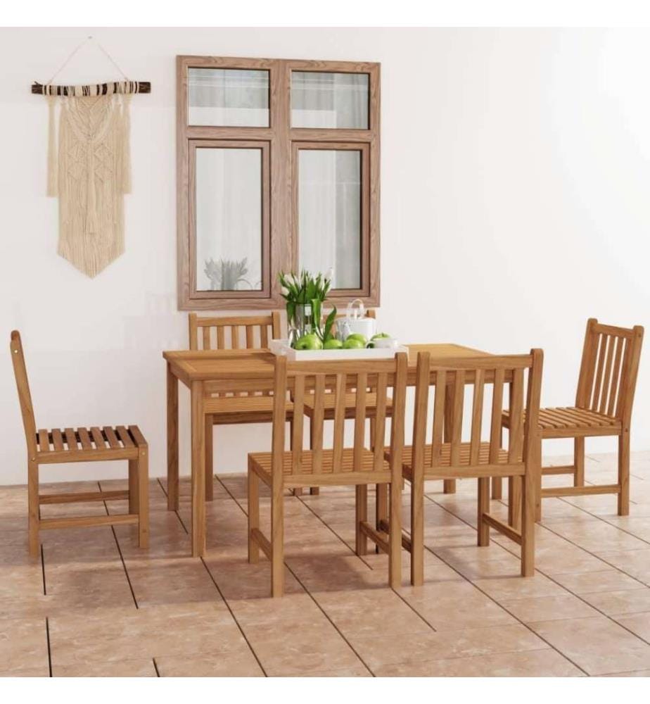 Ensemble de salle à manger de jardin 7 pcs Bois de teck solide