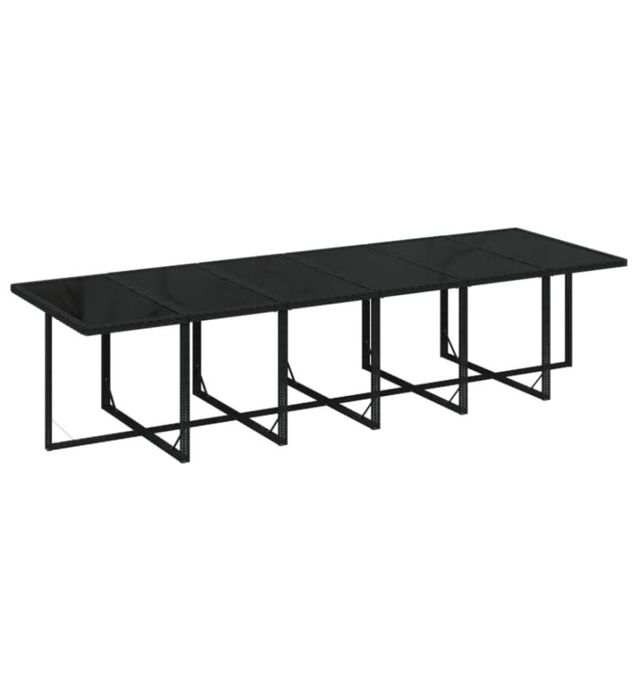 17-tlg. Garten-Essgruppe mit Kissen Poly Rattan Schwarz