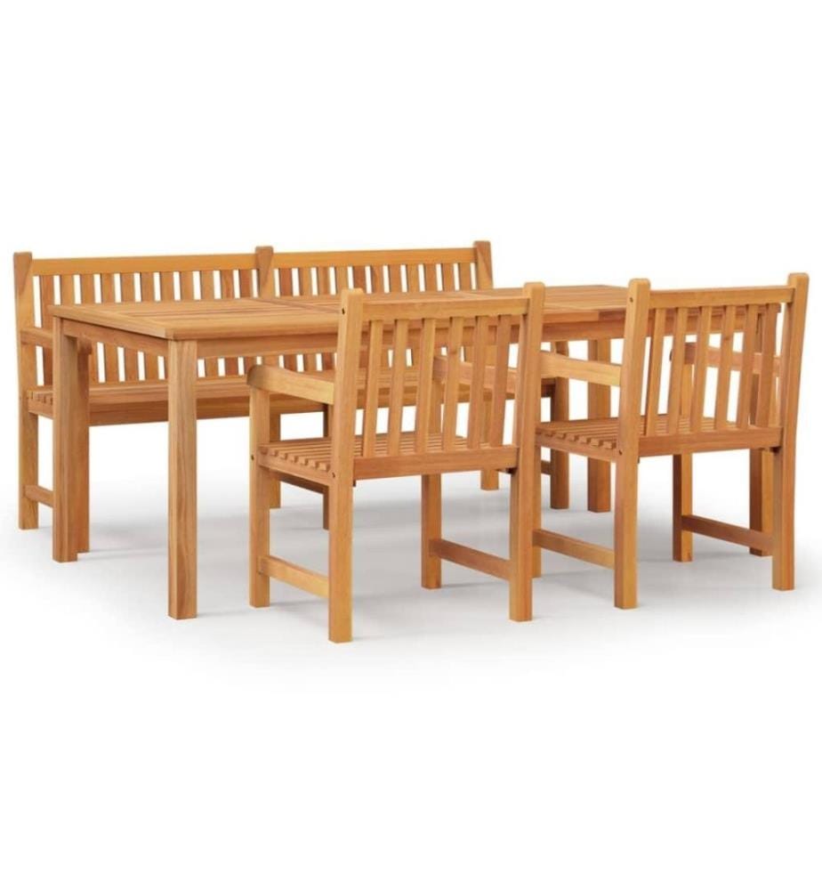 4-tlg. Garten-Essgruppe Massivholz Teak