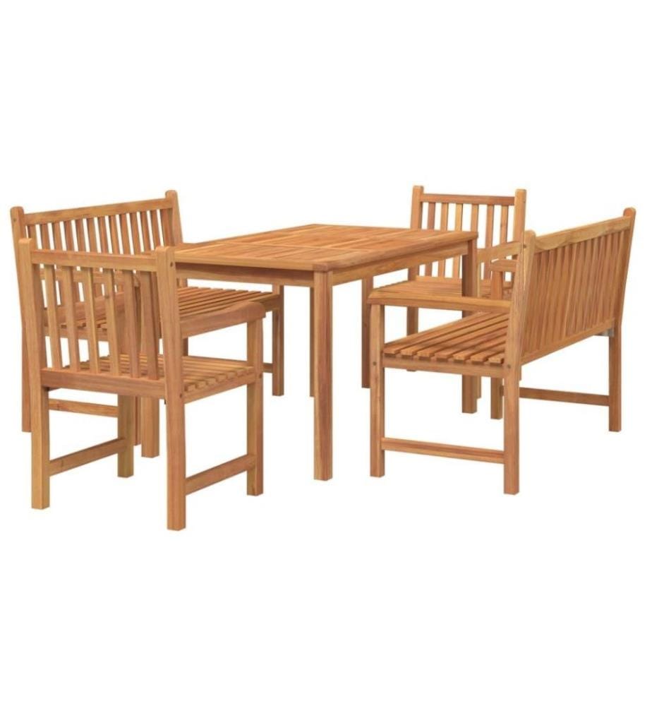 5-tlg. Garten-Essgruppe Massivholz Teak