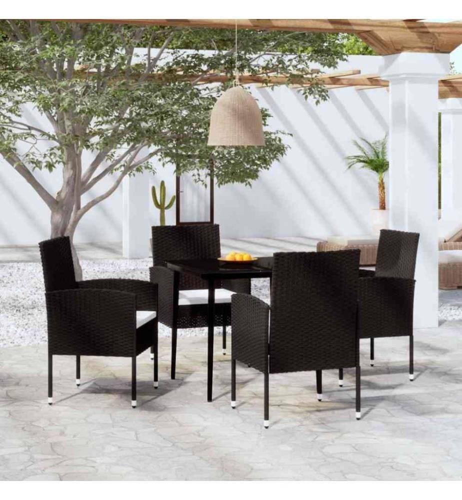 5-tlg. Garten-Essgruppe Schwarz
