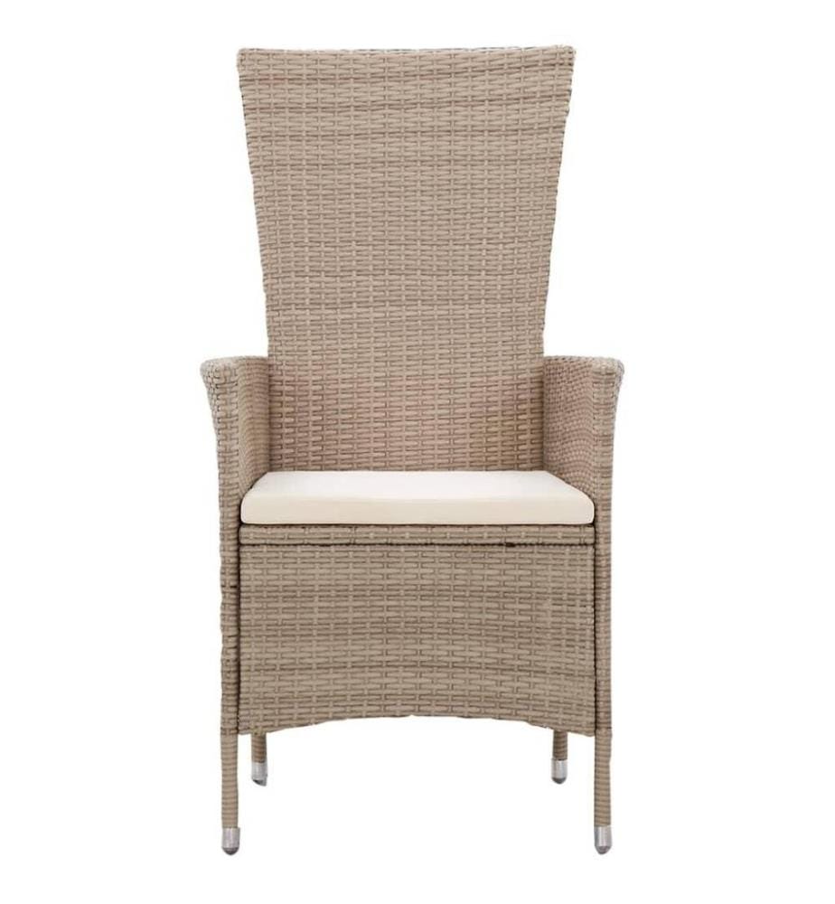 3-tlg. Garten-Essgruppe mit Kissen Beige