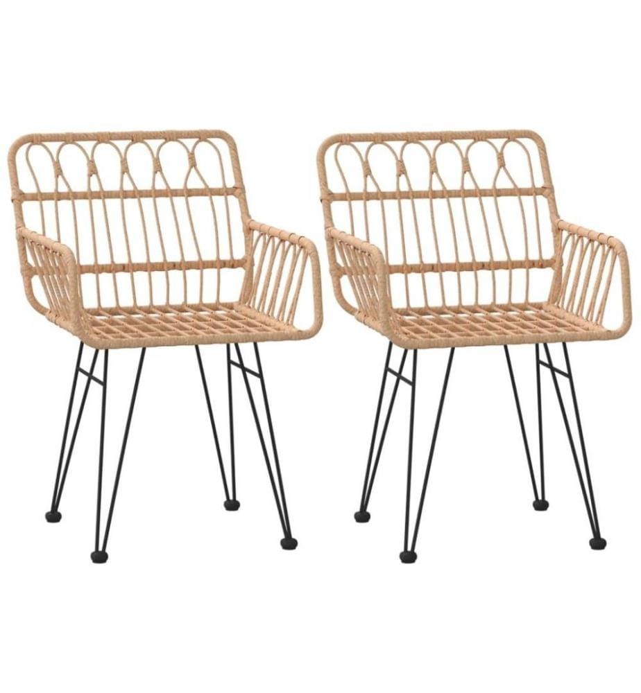 3-tlg. Garten-Essgruppe Poly Rattan