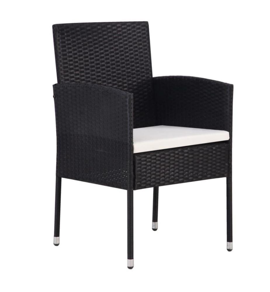 Ensemble à dîner de jardin 7 pcs Résine tressée Noir