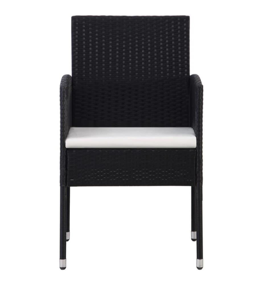 Ensemble à dîner de jardin 7 pcs Résine tressée Noir