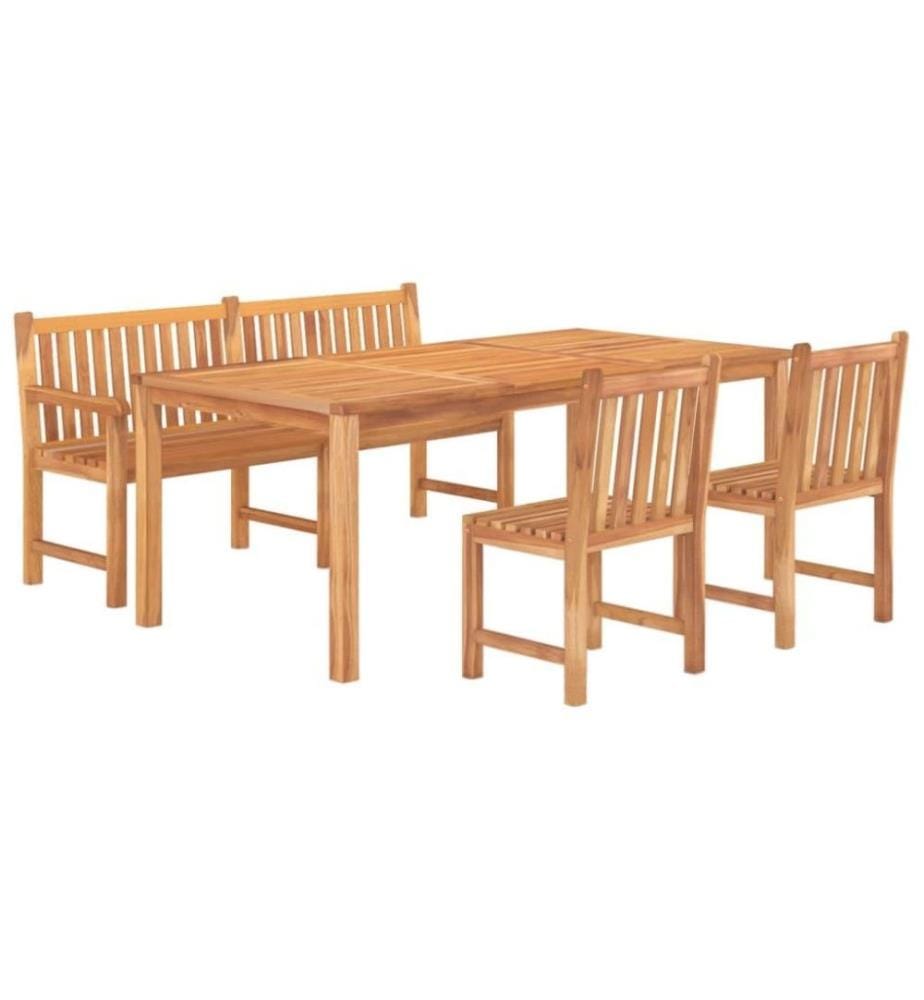 4-tlg. Garten-Essgruppe Massivholz Teak