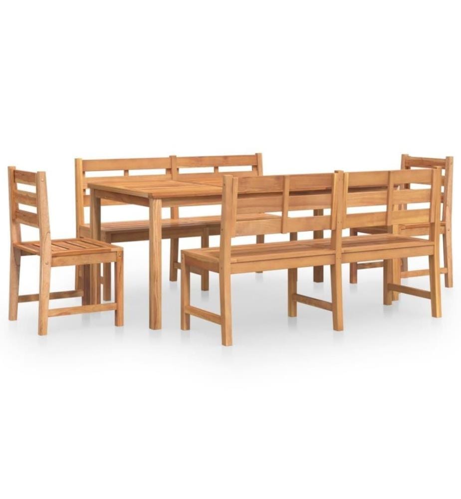 5-tlg. Garten-Essgruppe Massivholz Teak