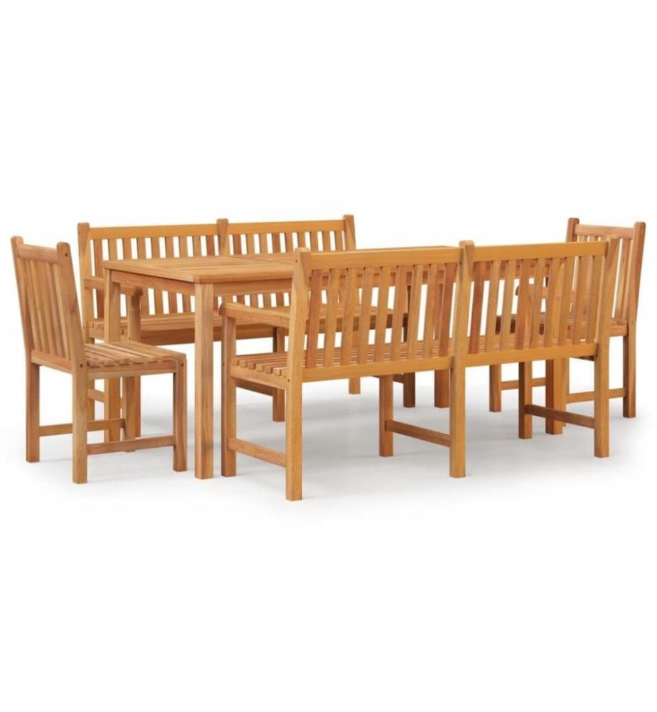 5-tlg. Garten-Essgruppe Massivholz Teak