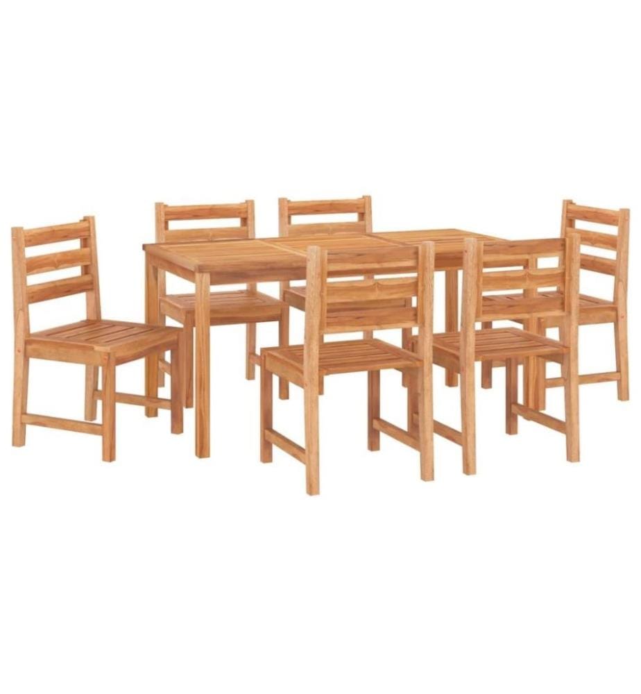 Ensemble à dîner de jardin 7 pcs Bois de teck solide