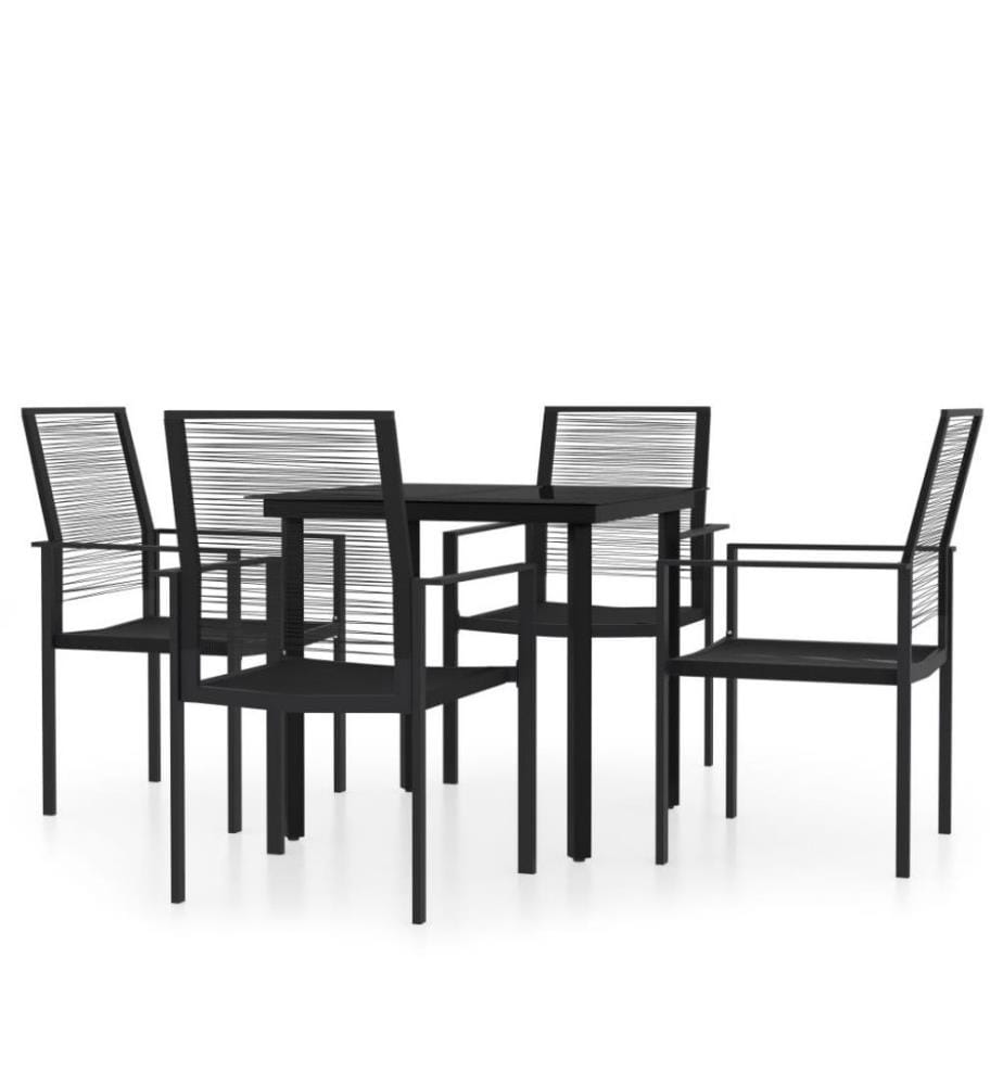 5-tlg. Garten-Essgruppe Schwarz
