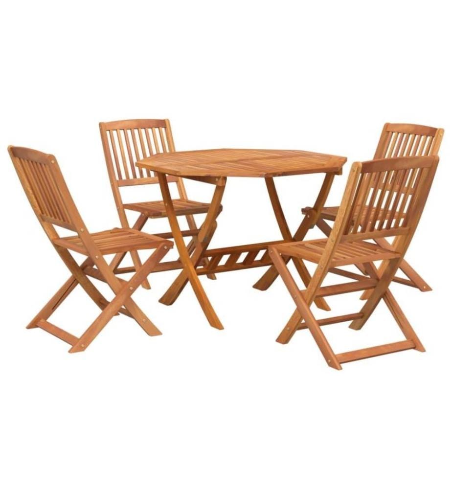 Ensemble de salle à manger de jardin 5 pcs Bois d'acacia solide