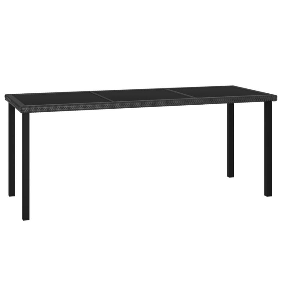 9-tlg. Garten-Essgruppe Poly Rattan Schwarz