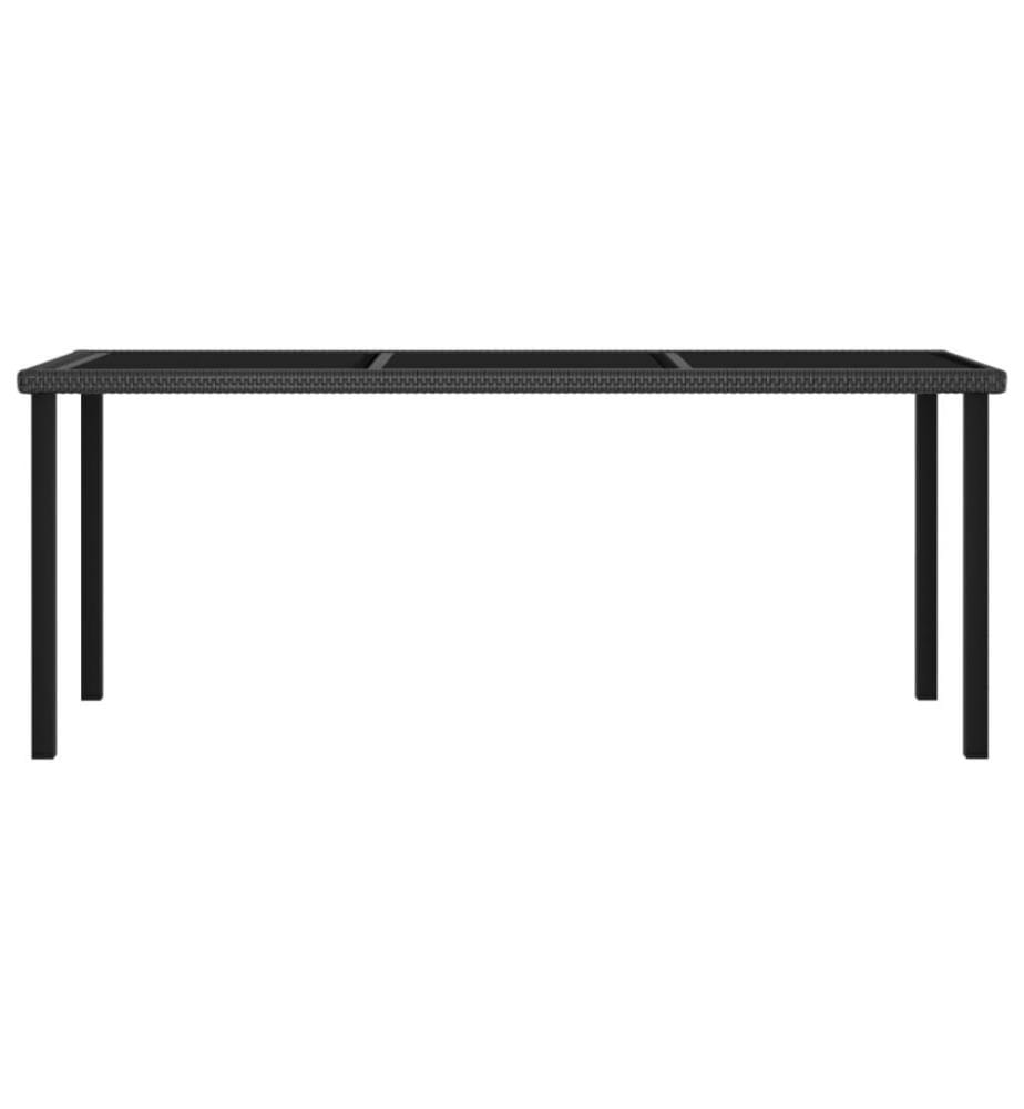 9-tlg. Garten-Essgruppe Poly Rattan Schwarz