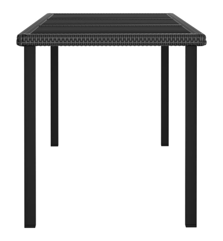 9-tlg. Garten-Essgruppe Poly Rattan Schwarz