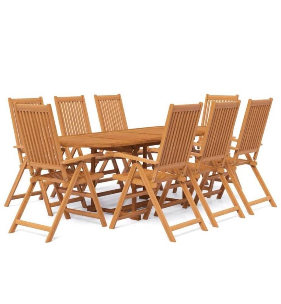 Ensemble de salle à manger de jardin 9 pcs Bois d'acacia massif