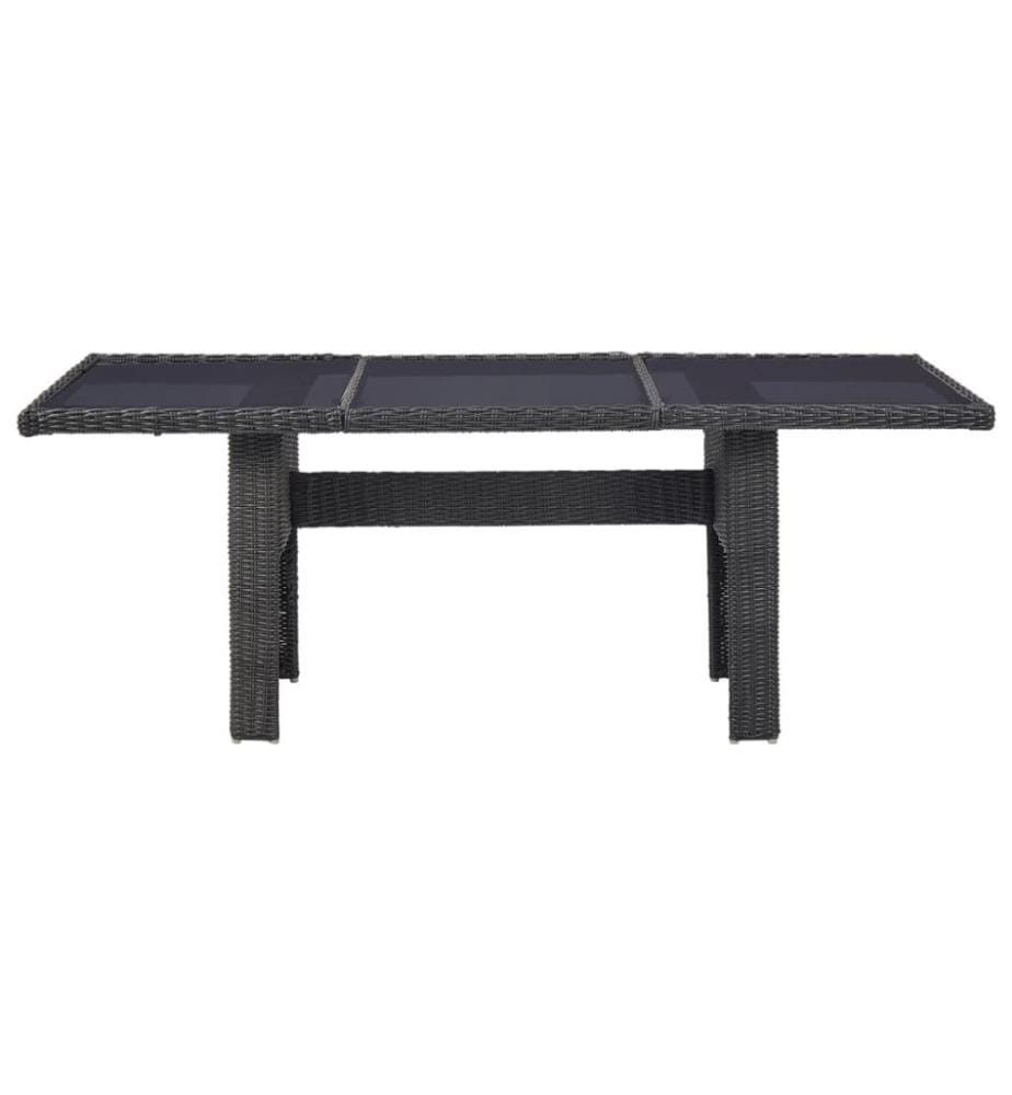 11-tlg. Garten-Essgruppe Poly Rattan Schwarz