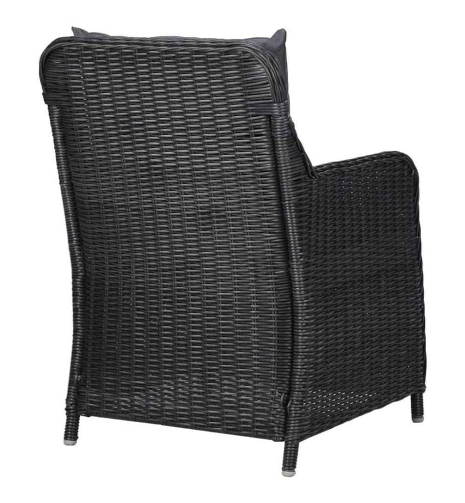 9-tlg. Garten-Essgruppe Poly Rattan Schwarz