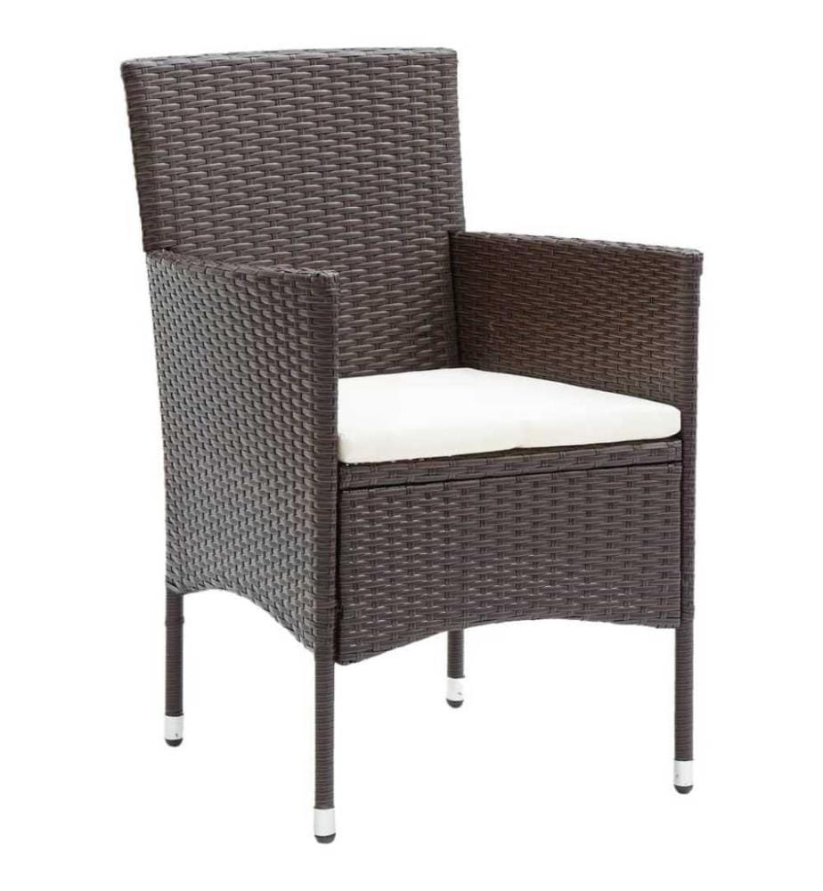 7-tlg. Garten-Essgruppe Poly Rattan Braun