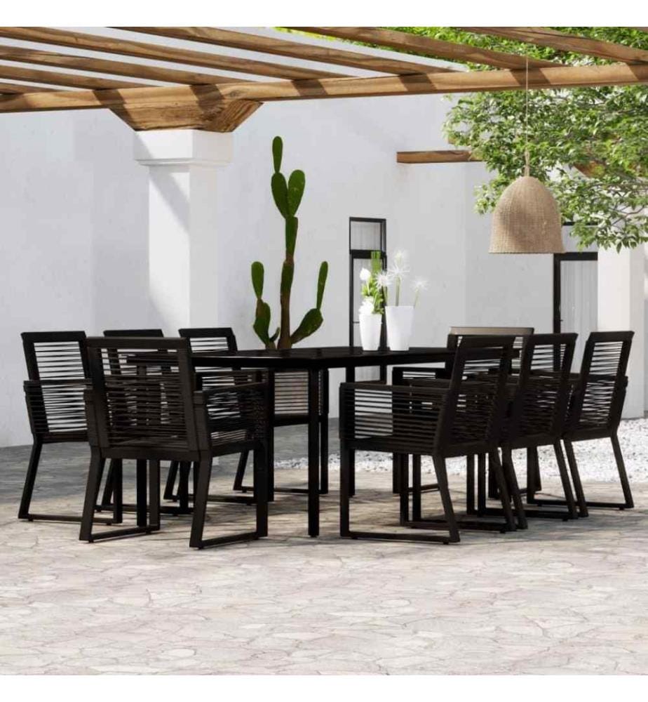 9-tlg. Garten-Essgruppe Schwarz