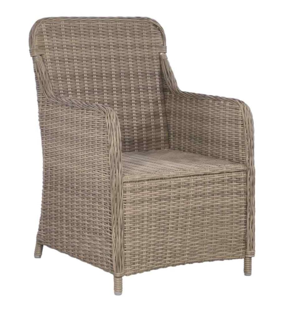 9-tlg. Garten-Essgruppe Poly Rattan Braun