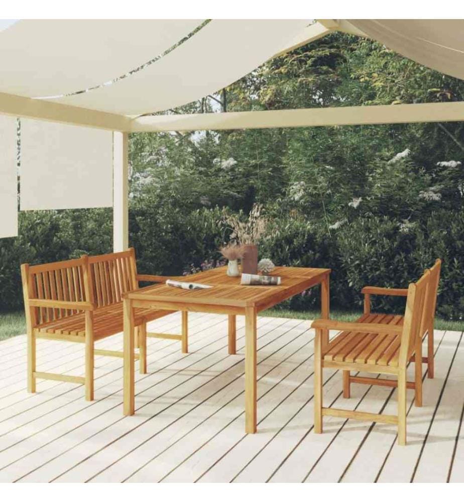 Ensemble à dîner de jardin 3 pcs Bois de teck massif