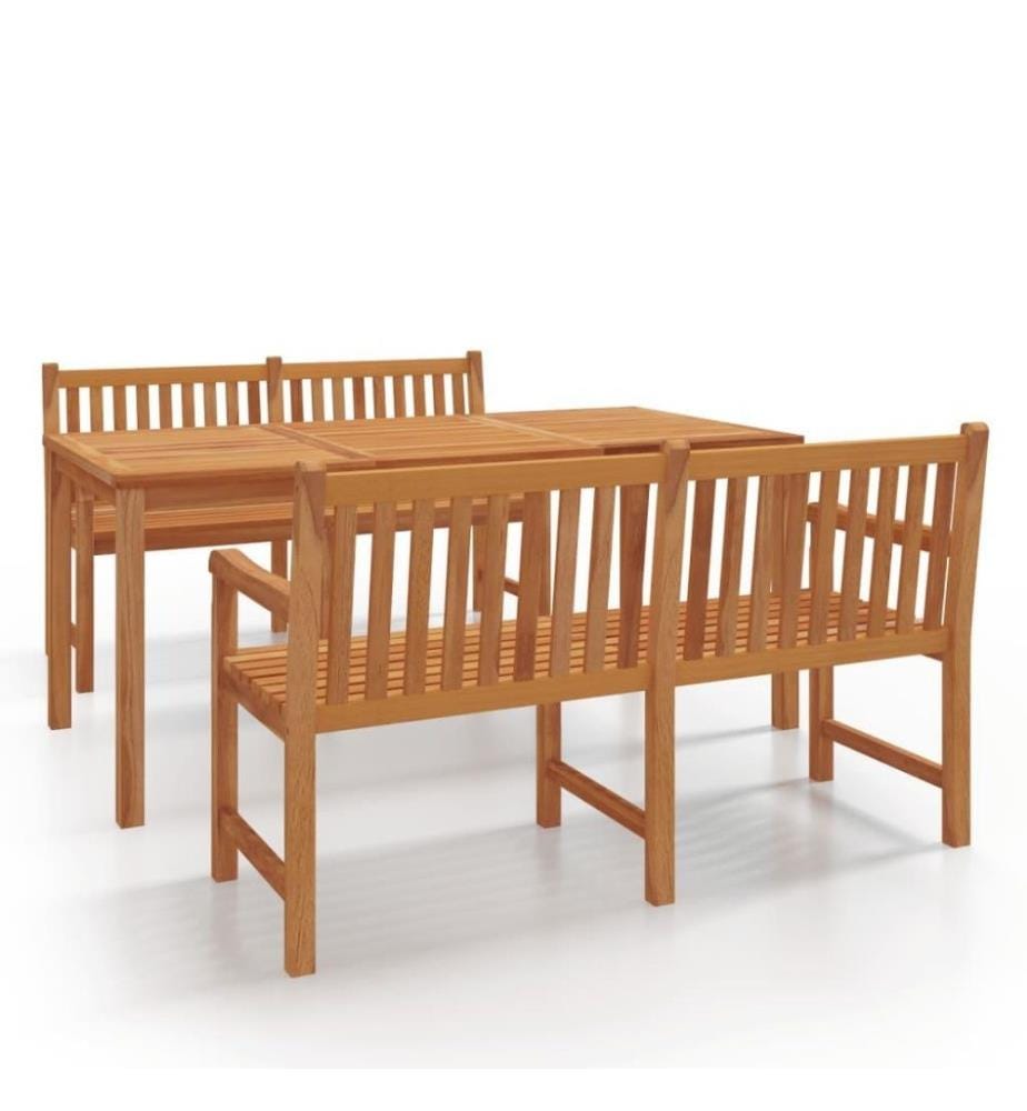 Ensemble à dîner de jardin 3 pcs Bois de teck massif