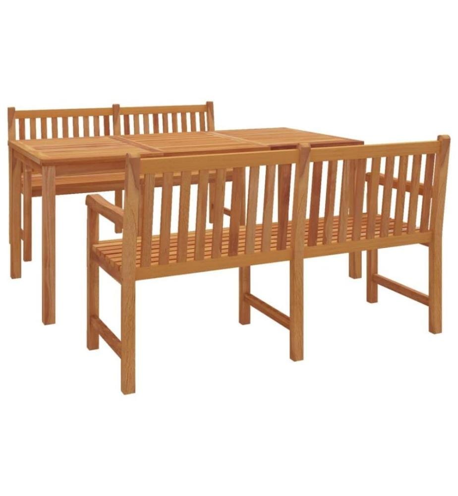 Ensemble à dîner de jardin 3 pcs Bois de teck massif