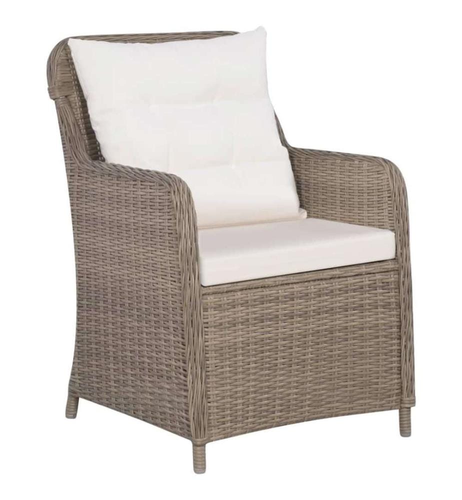 7-tlg. Garten-Essgruppe Poly Rattan Braun