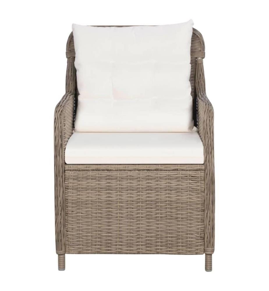 7-tlg. Garten-Essgruppe Poly Rattan Braun