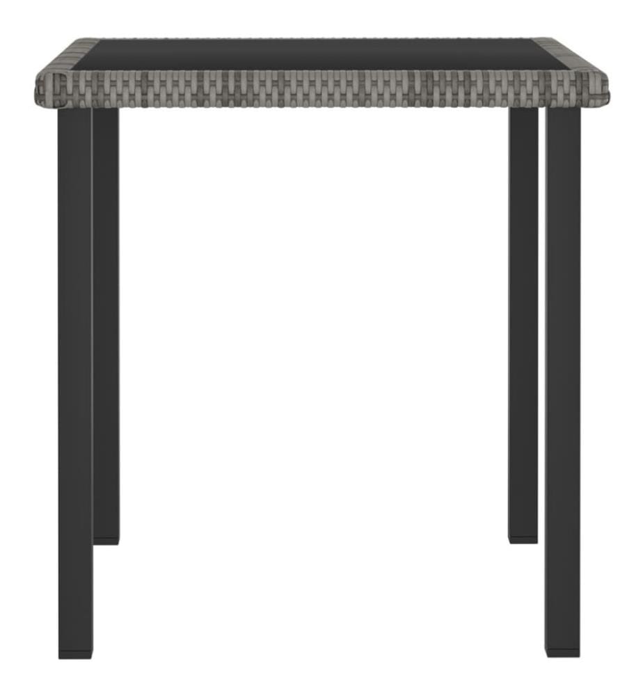 5-tlg. Garten-Essgruppe Poly Rattan Grau