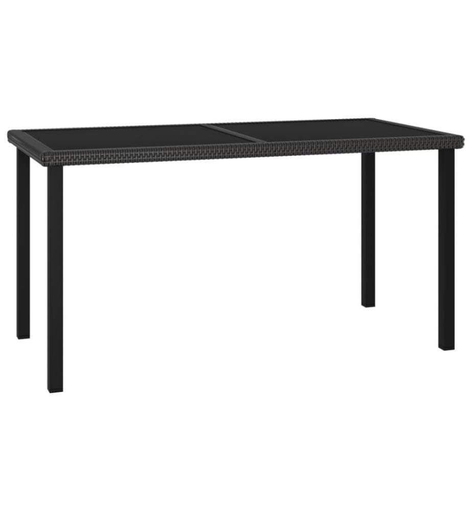5-tlg. Garten-Essgruppe Poly Rattan Schwarz