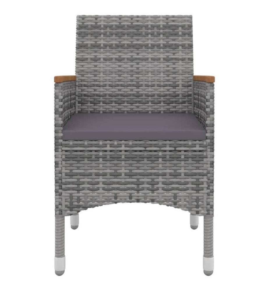 5-tlg. Garten-Essgruppe mit Auflagen Poly Rattan und Glas
