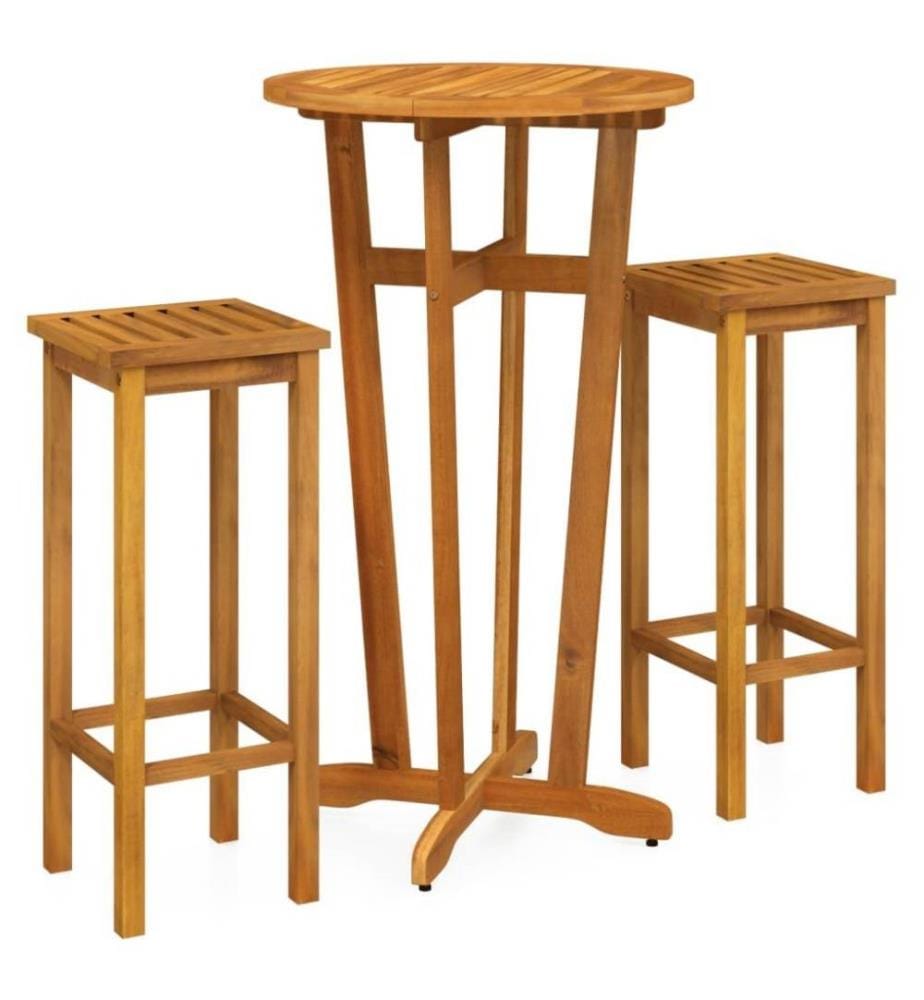 Ensemble de salle à manger de jardin 3 pcs Bois d'acacia solide