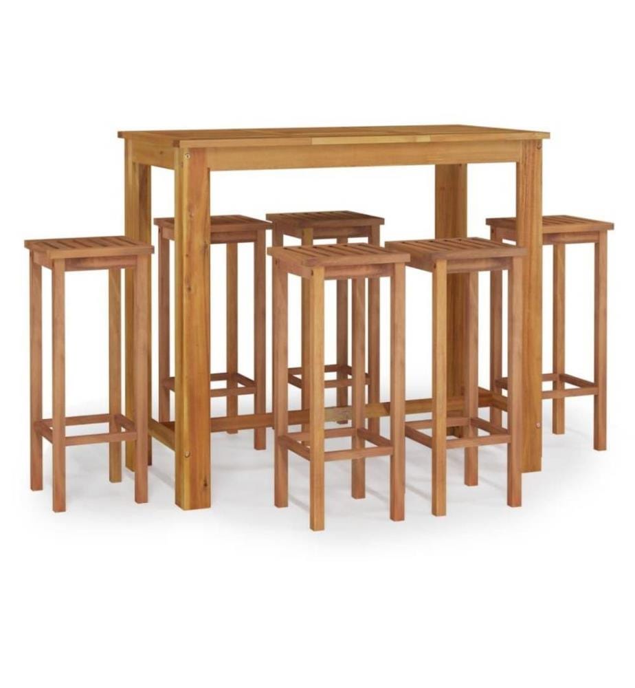 Ensemble de salle à manger de jardin 7 pcs Bois d'acacia solide