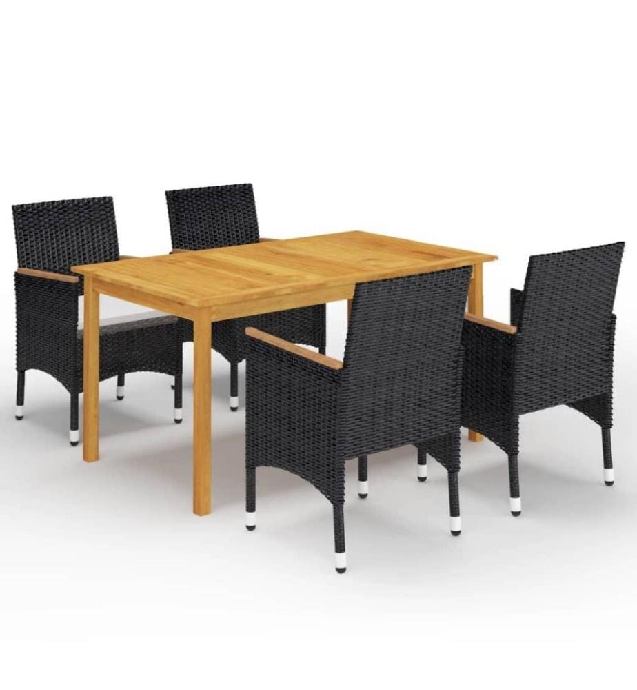 5-tlg. Garten-Essgruppe Schwarz