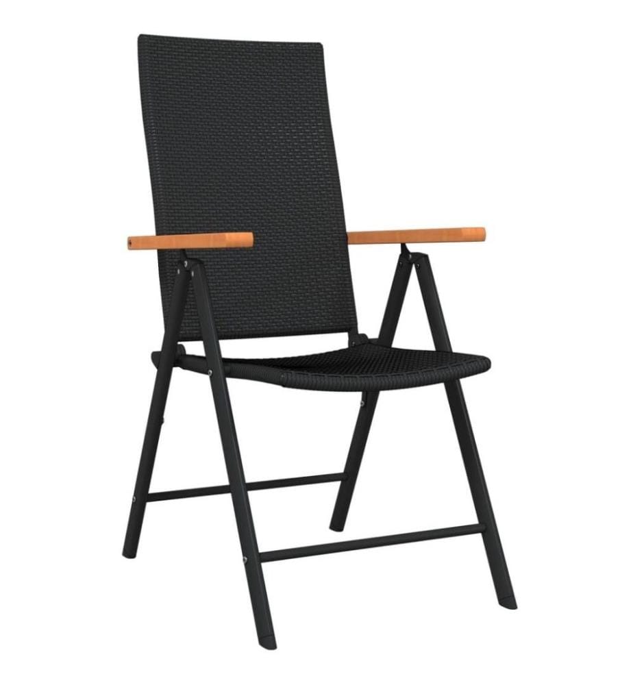 Ensemble de salle à manger de jardin 5 pcs Noir
