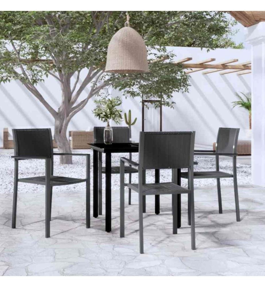 5-tlg. Garten-Essgruppe Schwarz