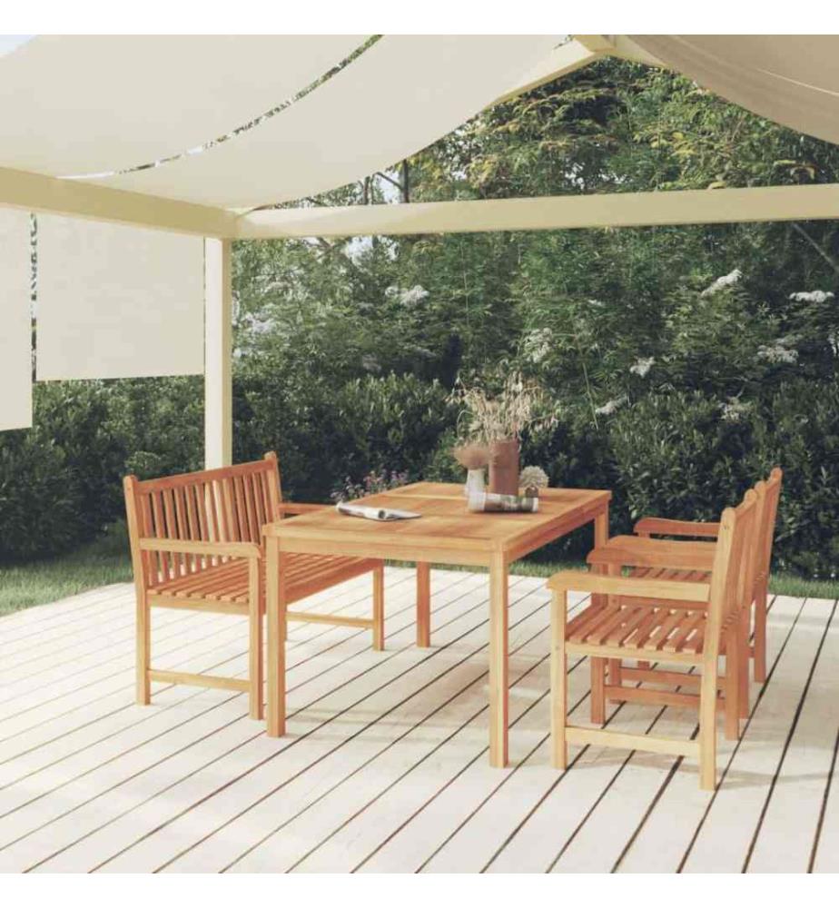 4-tlg. Garten-Essgruppe Massivholz Teak