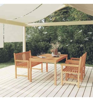 4-tlg. Garten-Essgruppe Massivholz Teak
